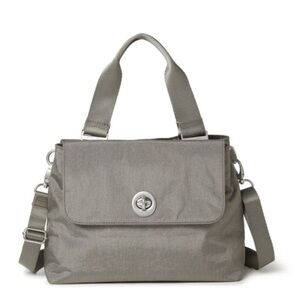 NEW Baggallini Satchel Tote with Multiple Compartments Turnlock, Crossbody Strap